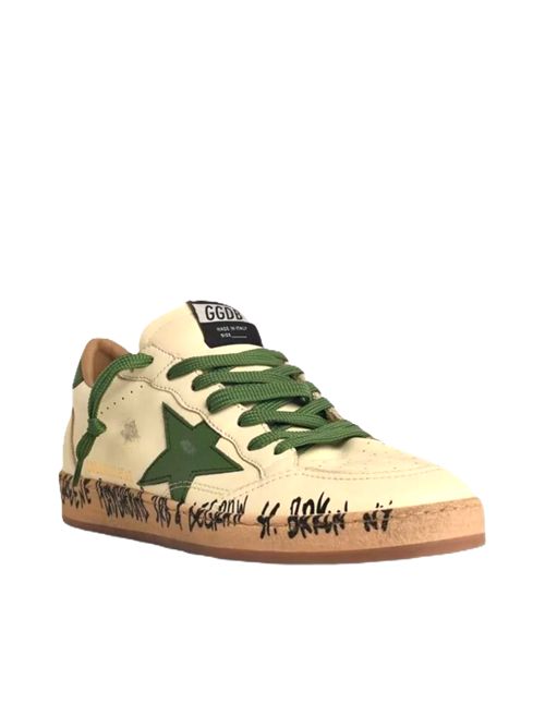 Golden Goose Deluxe Brand Ballstar Sneakers bianche verdi Golden Goose | GMF00117F00749710502 WHITE/GREEN